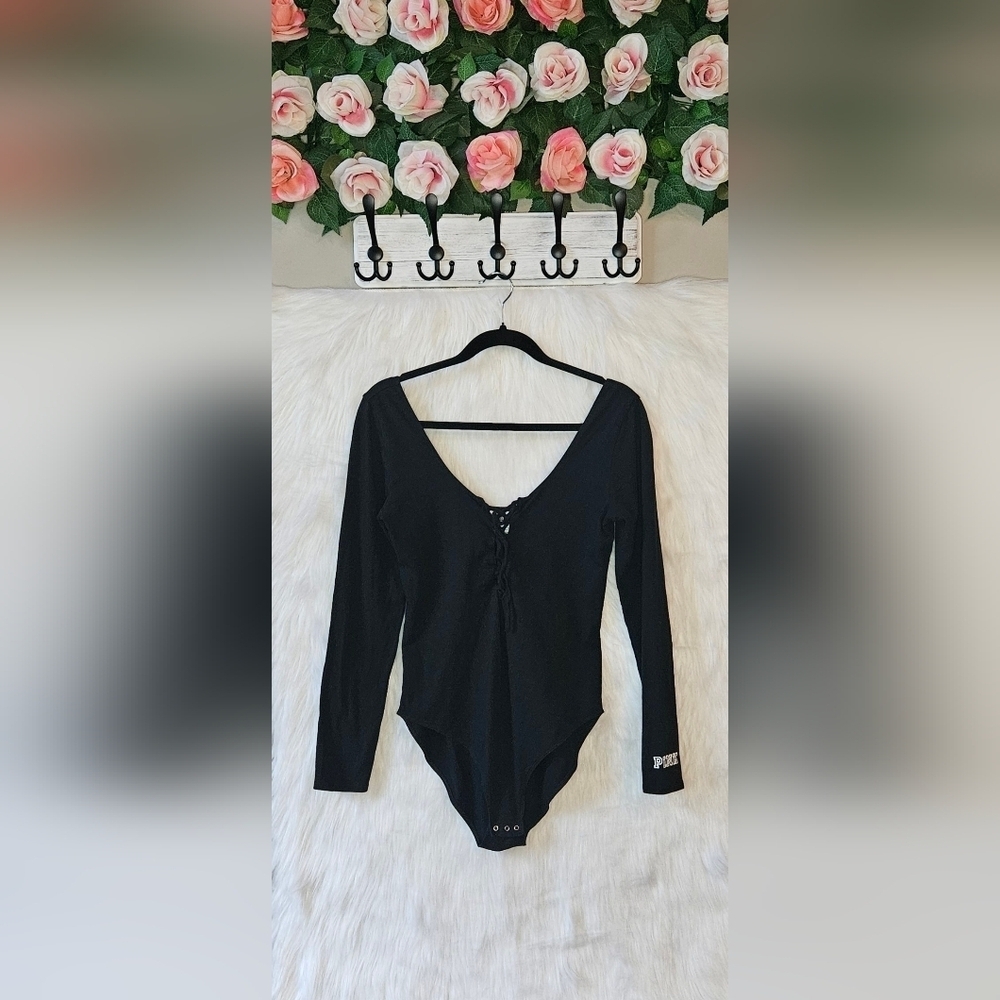 Victoria's Secret PINK Corset Front Snap Bodysuit